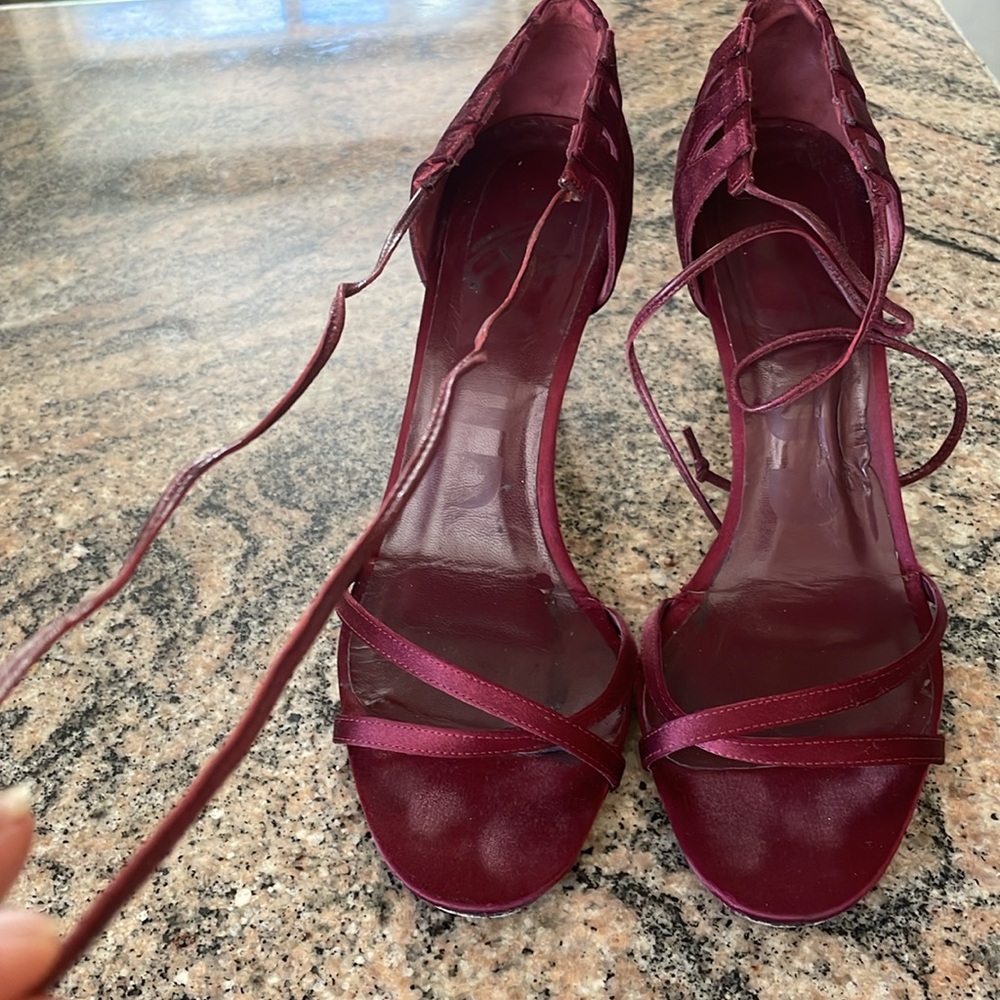 Staud Ankle Strap Satin Heels - Picture 5 of 8
